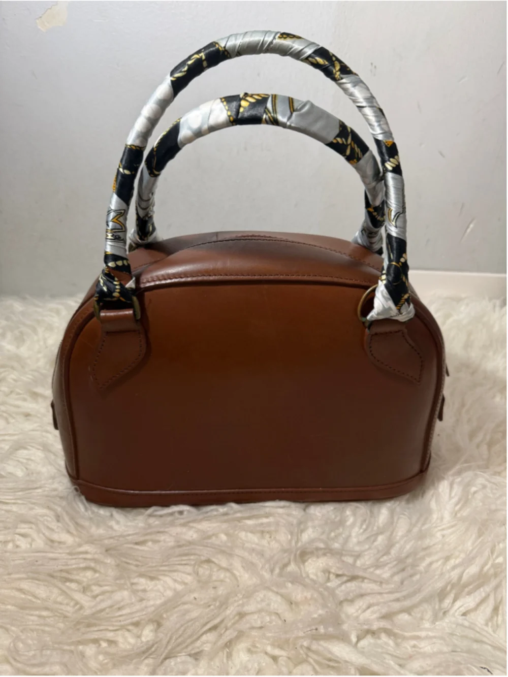J.M Davidson vintage leather top handle satchel bag medium